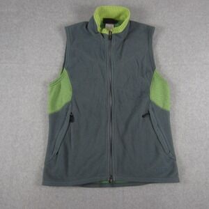 Patagonia R1 Regulator Polartec Vest Women's M Gray Green Grid Fleece Made In US